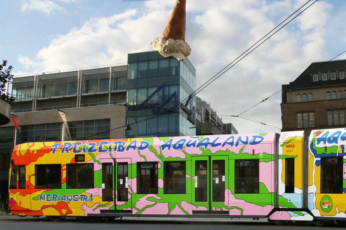 Die Aqualand- Strassenbahn im täglichen Einsatz in Köln