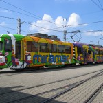 Seitenansicht der Miramar- Strassenbahn